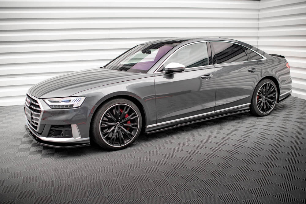 Zijskirts Audi A8 S-Line / S8 D5 Maxton Glans Zwart