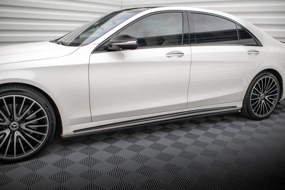 Zijskirts Mercedes Benz S Klasse AMG Pakket W222 FL Maxton Glans Zwart