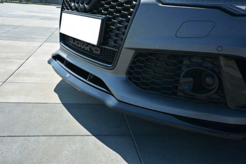 Voorspoiler V.2 Audi RS7 C7 FL Maxton Glans Zwart