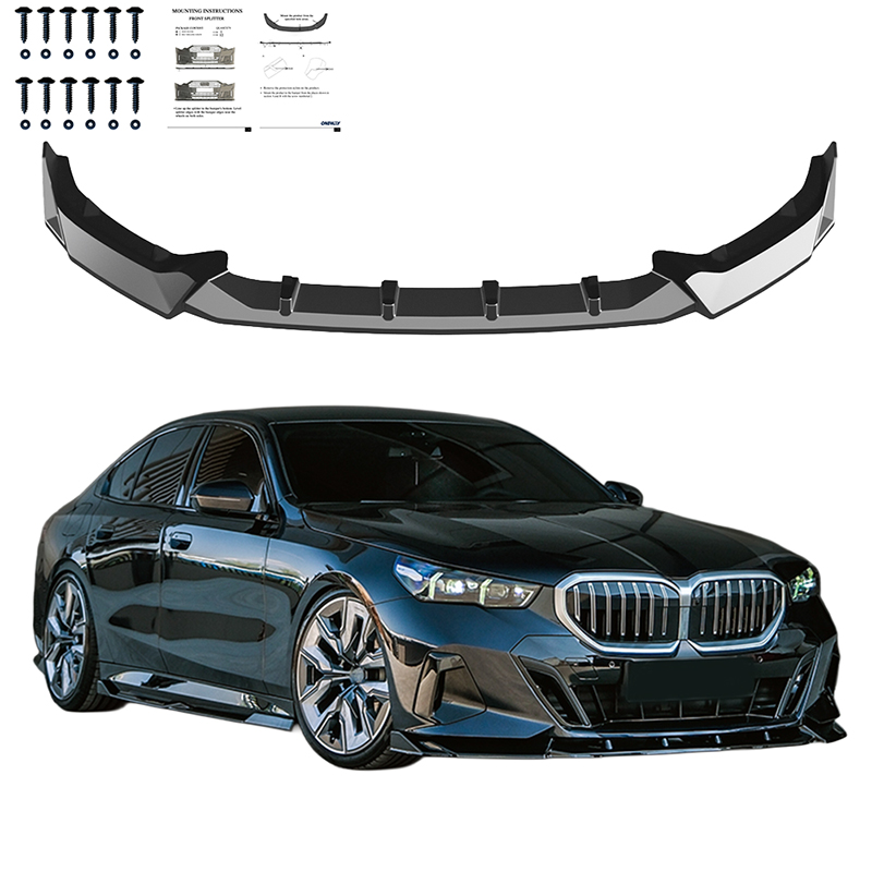 Oneway Voorspoilerlip  BMW 5-Serie G60/G61 Sedan/Touring M-Pack 2023- incl. i5 - Glanzend zwart