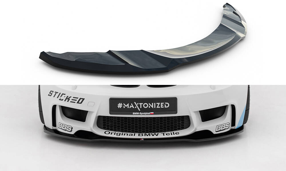 Voorspoiler BMW 1 M Coupe E82 Maxton Glanzend zwart