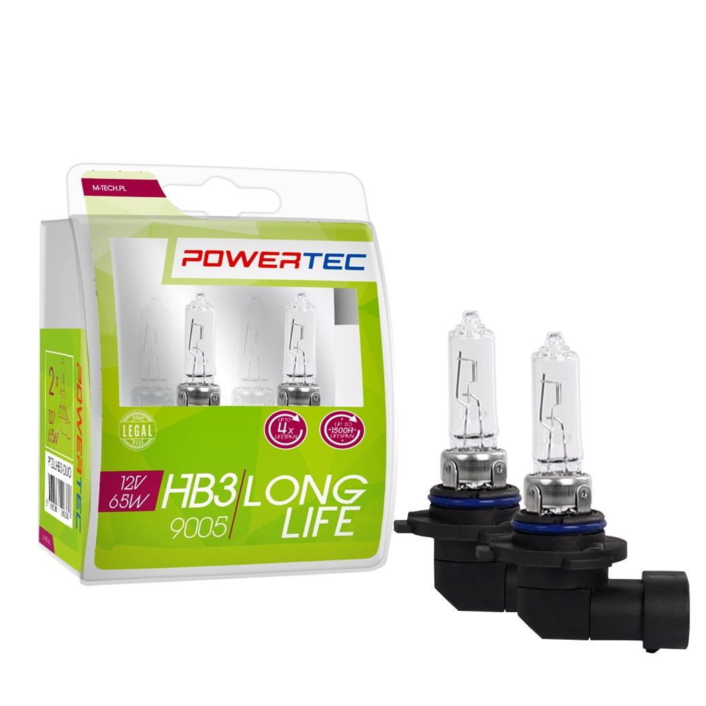 HB3 lampen Powertec Long Life HB3 12V DUO