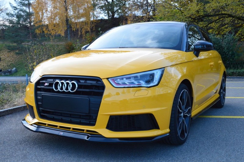 Voorspoiler Audi S1 8X glanzend zwart