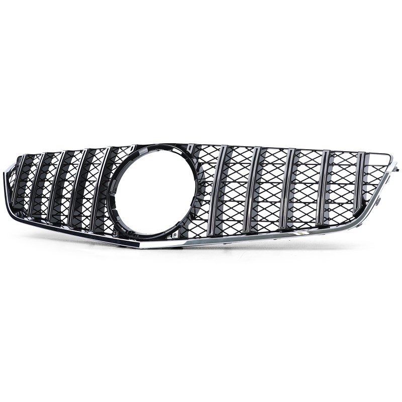 Grill Mercedes C207 W207 A207 (2009-2012) Coupe Cabrio GT Look Glans Zwart/Chroom