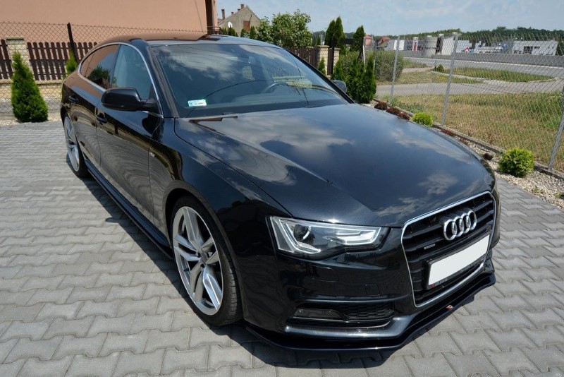Voorspoiler Audi S5 / A5 S-Line F5 Coupe / Sportback V.1 Glanzend Zwart
