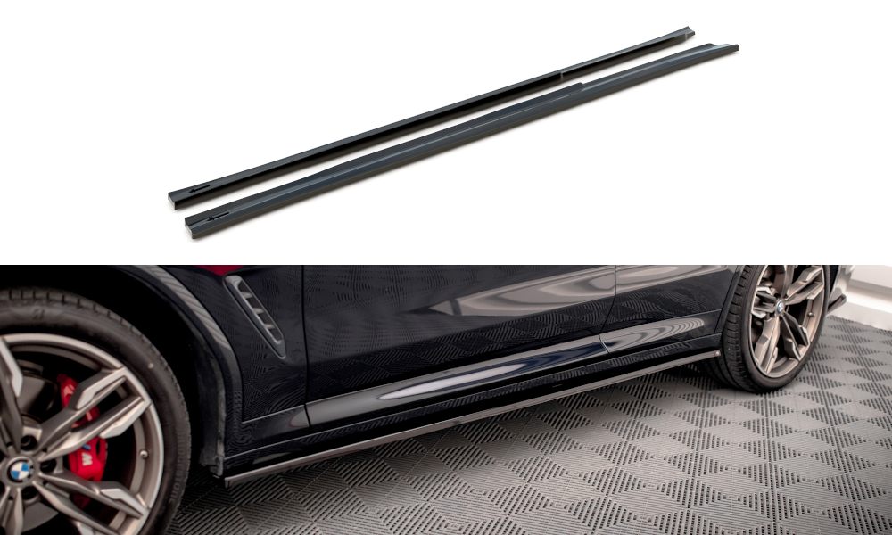 Zijskirts BMW X3 M Pakket / M40D / M40i  G01 Maxton Glans Zwart