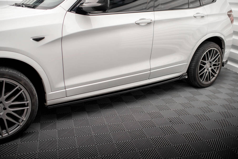 Zijskirts BMW X3 M-Pack F25 2010 - 2014 Maxton Glans Zwart