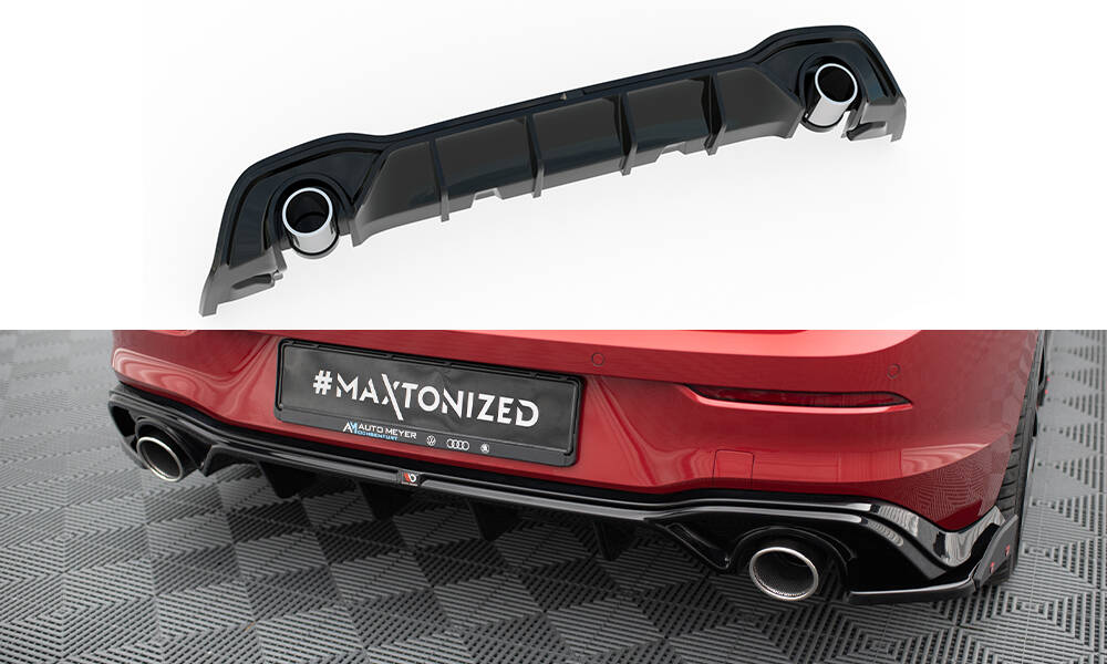 Diffuser VW Golf GTE MK8 + Zwarte Uitlaatsierstukken