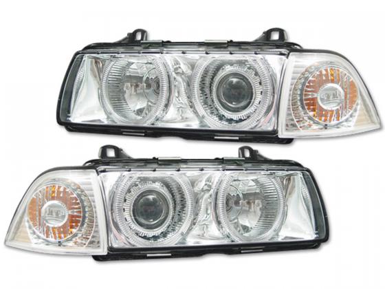 Koplampen BMW E36 Coupe/Cabrio Angel Eyes Chroom