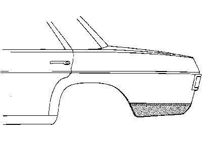eindplaat, links Mercedes W114/W115, 1968-1975