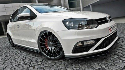 Voorspoiler VW Polo MK5 GTI FACELIFT Glans Zwart