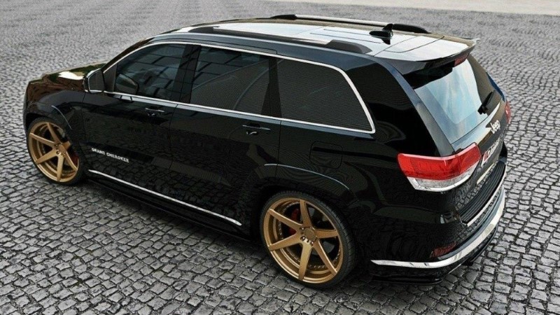 Achterzij Spoilers Jeep Grand Cherokee WK2 Summit Facelift Glanzend Zwart