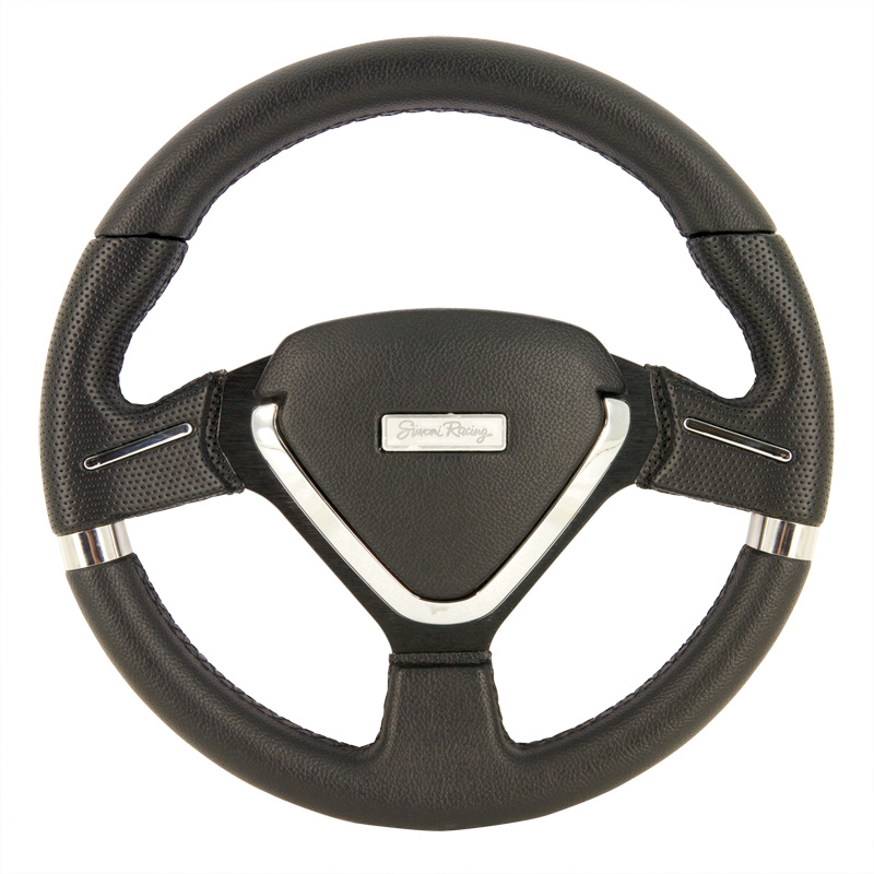 Simoni Racing Universeel Sportstuur Montecarlo - Zwart Eco-Leder - Diameter 320mm