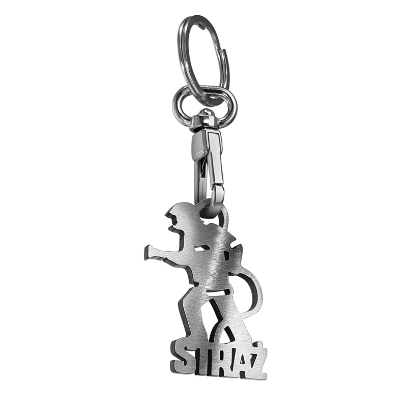 RVS sleutelhanger - 'Brandweerman / Straz' (Zilver)