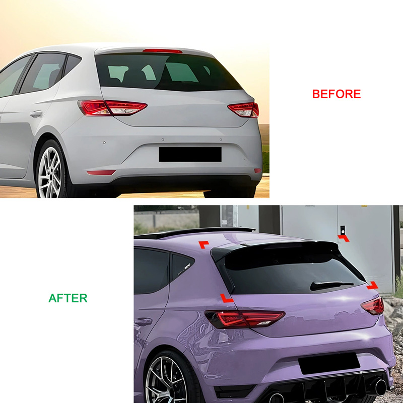 Dakspoiler  Seat Leon 5F 5-deurs 2013-2020 3-delig (ABS Glanzend zwart)