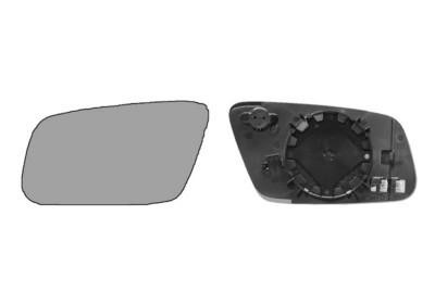 spiegelglas, bol glas, verwarmd, 17cm, rechts Audi A6, 1997-2001