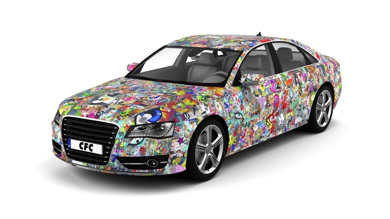Car Wrap Folie CFC silber matt 50x50cm