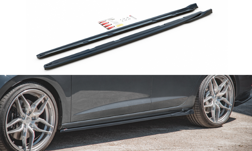 Zijskirts Seat Leon FR 5F Maxton Design glans zwart V.4