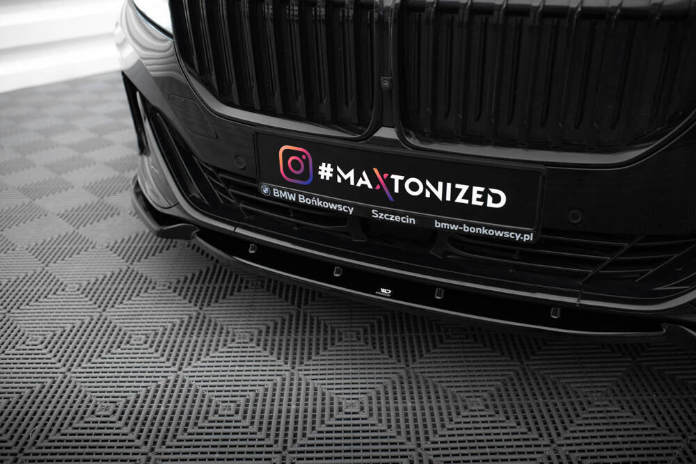 Voorspoiler V.1 BMW 7-Serie G11 FL Maxton Glans Zwart
