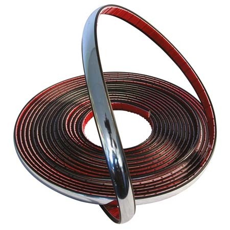 Decoratie strip chroom  6mm 8m