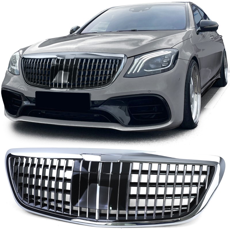 Grill Mercedes W222 Vertical Design Chroom