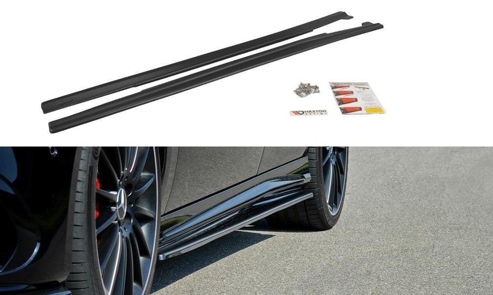 Zijskirts Mercedes A45 W176 CLA45 W117 AMG Facelift Glans Zwart