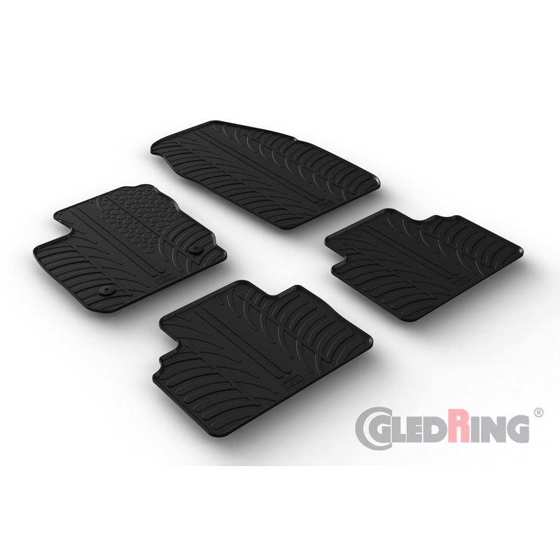 Rubbermatten  Ford Tourneo Courier Kombi/Passenger 2014-2023 (T profiel 4-delig + montageclips)