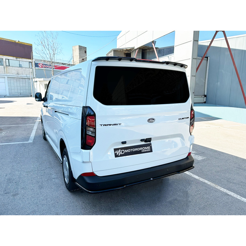 Motordrome Dakspoiler V.3  Ford Transit Custom (V710) 2023- & Volkswagen Transporter T7 2024- (met achterklep) (PU)