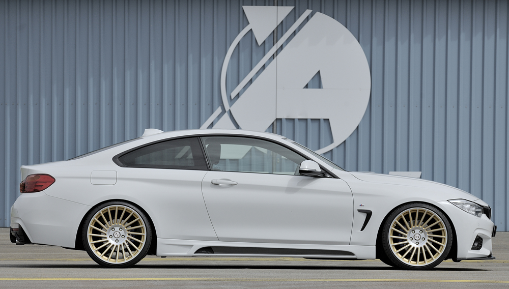 Voorspoiler BMW 4 Serie M Pakket F32 F33 F36 Rieger Glans Zwart