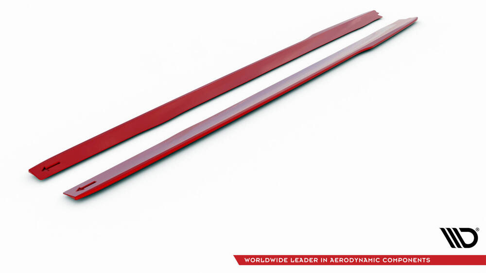 Zijskirts Ford Mustang Mk. 6 Facelift Glanzend Rood
