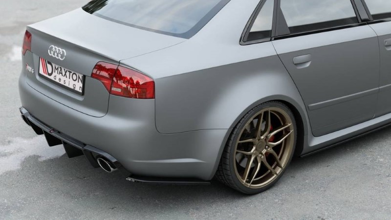 Achterzij Spoilers Audi RS4 Sedan B7 V.2 Glanzend Zwart
