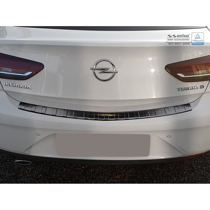 Zwart RVS Achterbumperprotector  Opel Insignia Grand Sport 5-deurs 2017-2020 & FL 2020- 'Ribs'