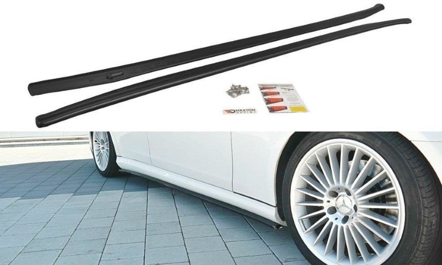 Zijskirts Mercedes CLS W219 55 AMG Maxton Design glans zwart