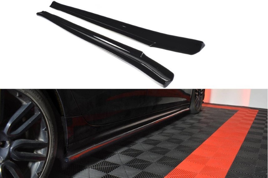 Zijskirts Maserati Quattroporte Maxton Design Glans zwart