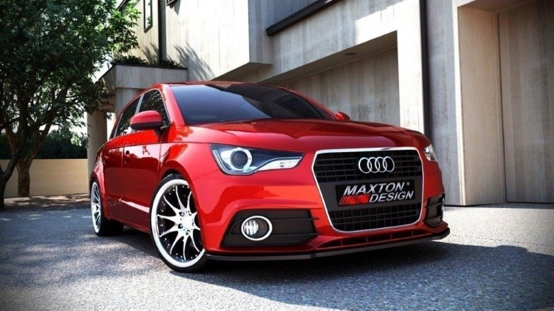 Voorspoiler Audi A1 8X glans zwart