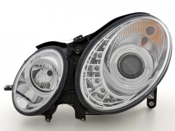 Koplampen DRL look Mercedes-Benz E-Klasse Typ W211 Bj. 06-08 chro