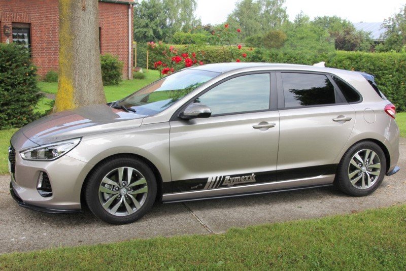 Zijskirts Diffusers Hyundai i30 MK3 Hatchback Glanzend Zwart