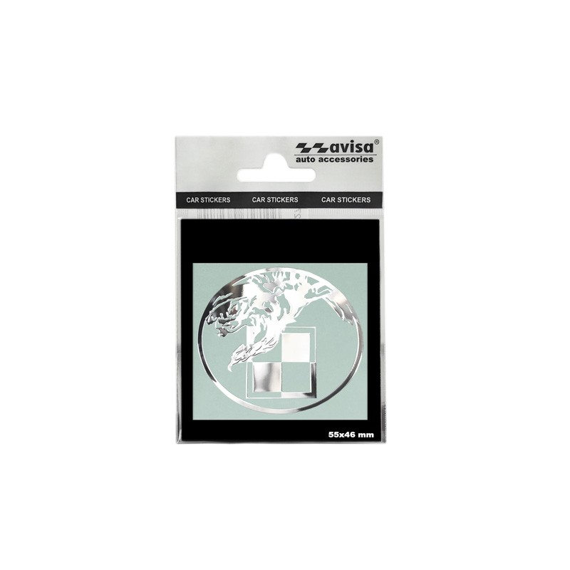 Nikkel Sticker 'Chequer with an eagle' - 50x55mm