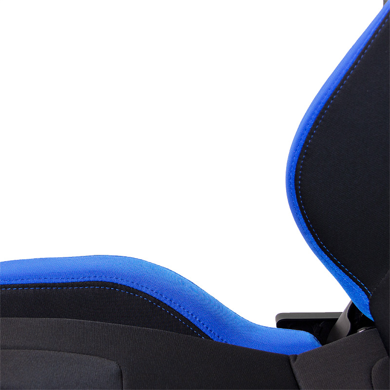 Sportstoel 'RS6-II' - Zwart/Blauw Stof - Dubbelzijdig verstelbare rugleuning - incl. sledes