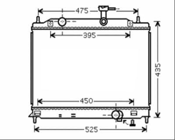 Radiator ACCENT 06->> 370x540x27 1.5 CRDI +/-AC