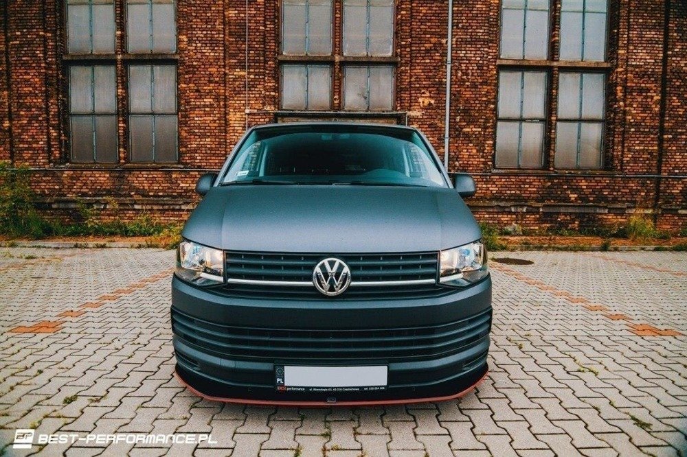 Voorspoiler Volkswagen T6 Bus Glans Zwart V1