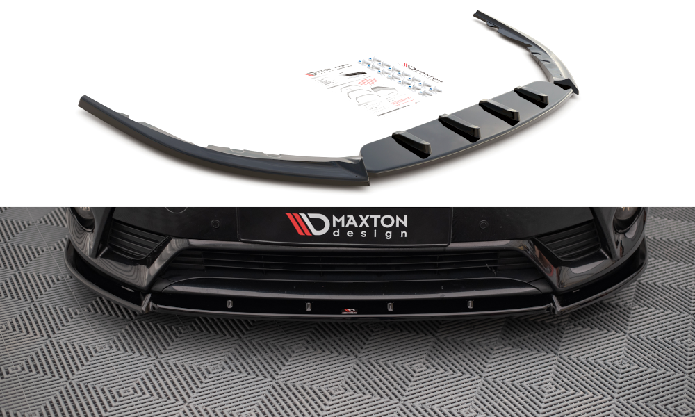 Voorspoiler V.1 toyota avensis MK3 Facelift glans zwart