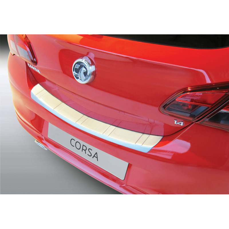 ABS Achterbumper beschermlijst  Opel Corsa E 3/5 deurs 2015-2019 Zilver 'Ribbed'