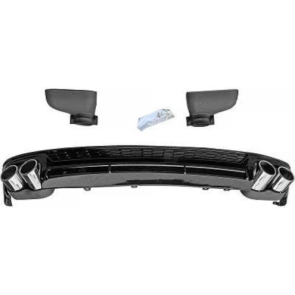Diffuser Audi A6 C8 S6 Look Glans Zwart voor standaard bumper
