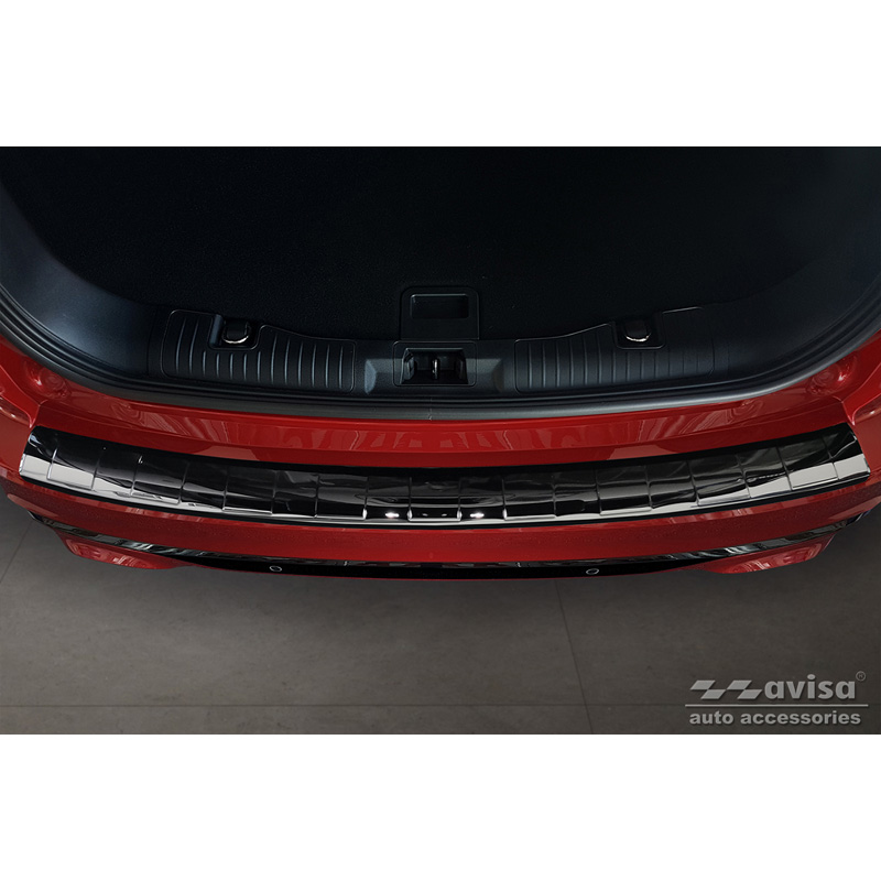 Zwart-Chroom RVS Achterbumperprotector  Ford Kuga III ST-Line/Hybrid/Vignale 2019-2024 & FL 2024-  'Ribs'