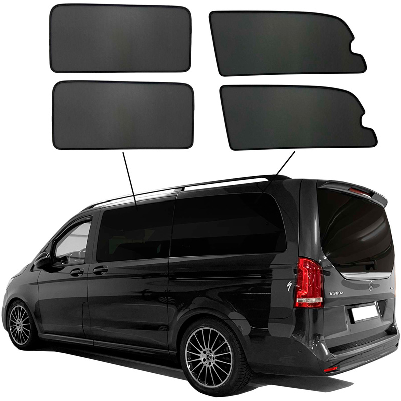 SunClip Zicht- & Zonwering  Mercedes V-Klasse W447 (Lange wielbasis) 2014-2024 met uitzetbare ruiten