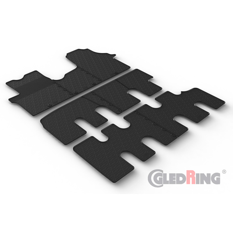 Gledring Rubbermatten  Fiat Talento 2016- / Renault Trafic 2014-2019 / Opel Vivaro 2014-2019 / Nissan NV300 2016- (Bus) (2de zitrij) (G profiel 2-delig + montageclips)
