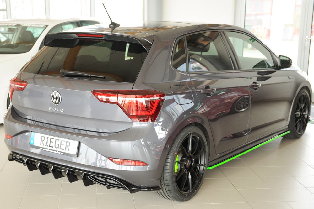 Diffuser Volkwagen Polo R-Line 2G AW 2021-.... Zwart Glans Rieger