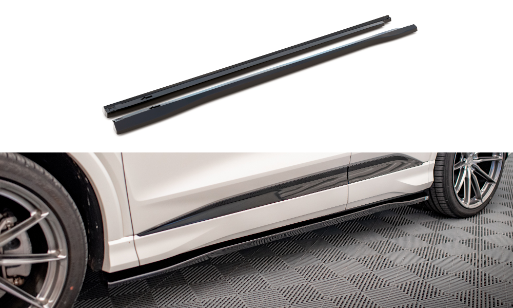 Zijskirts Audi Q4 E-Tron sportback S-line Maxton Glans Zwart