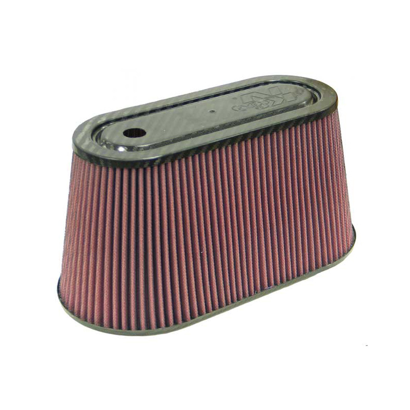 K&N Universeel filter - carbonvezel - 98mm aansluiting, 305mm x 152mm bodem, 252mm x 100mm top, 152mm hoogte (RP-5070)